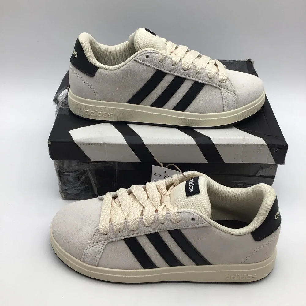 Adidas Grand Court 00s K Kids Sneakers Wonder White Black JR5569 Size 6 NEW